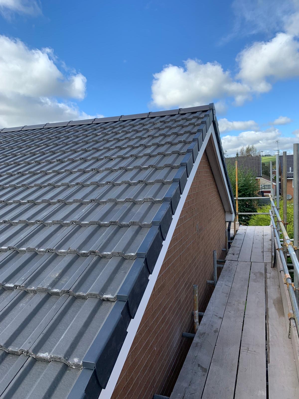 Roof repair in progress